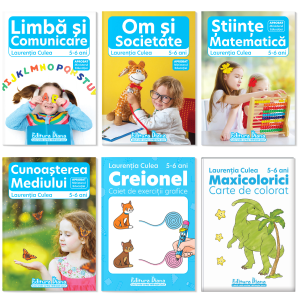 Pachet educational 5-6 ani, L. Culea (Set domenii + Carte de colorat + Creionel) (Diana)