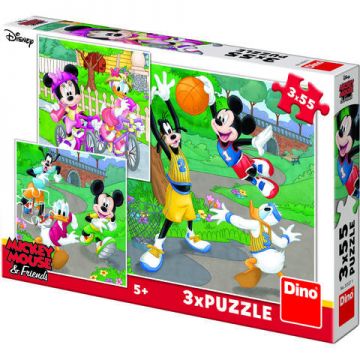 Dino Toys Puzzle 3 in 1 - Mickey si Minnie sportivii (55 piese)